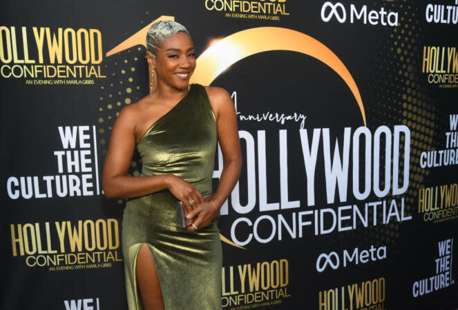 LOS ANGELES, CALIFORNIA - OCTOBER 16: Tiffany Haddish attends the Hollywood Confidential 10 yr Anniversary W. Marla Gibbs, Tabitha Brown Tiffany Haddish at Television Academy on October 16, 2023 in Los Angeles, California. (Photo by Alberto E. Rodriguez/Getty Images for Hollywood Confidential) | Alberto E. Rodriguez/Getty Images