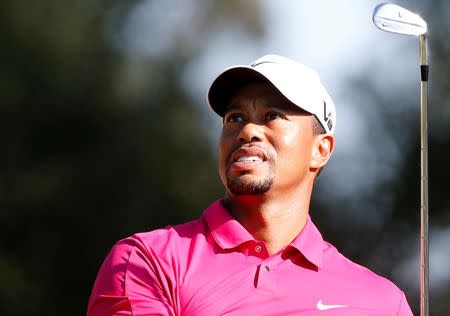 Tiger Woods of the U.S. tees off on the eighth hole during the third round of the inaugural Turkish Airlines Open in the southwest city of Antalya November 9, 2013. REUTERS/Umit Bektas/Files