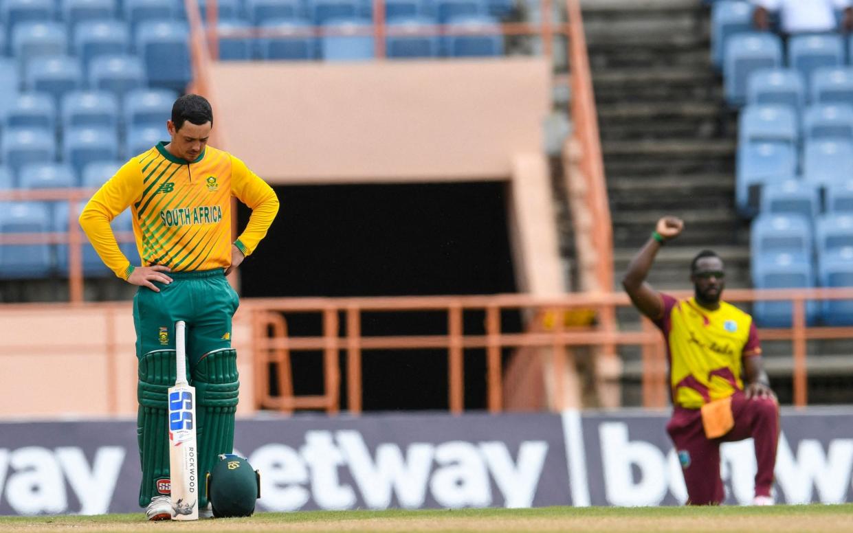 Quinton de Kock had previously not taken the knee with his team-mates this year - AFP