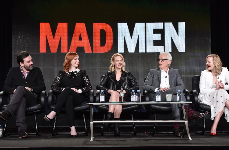 Jon Hamm, Christina Hendricks, January Jones, John Slattery, and Elisabeth Moss (Photo by John Shearer/Invision for AMC/AP Images)