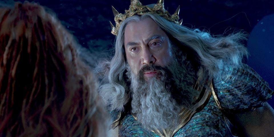 Javier Bardem as King Triton in "The Little Mermaid."