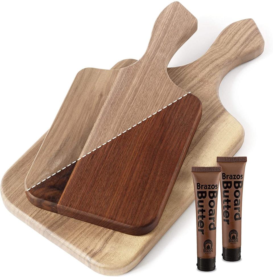 Brazos Home Organic Wood Cutting Board Bundle