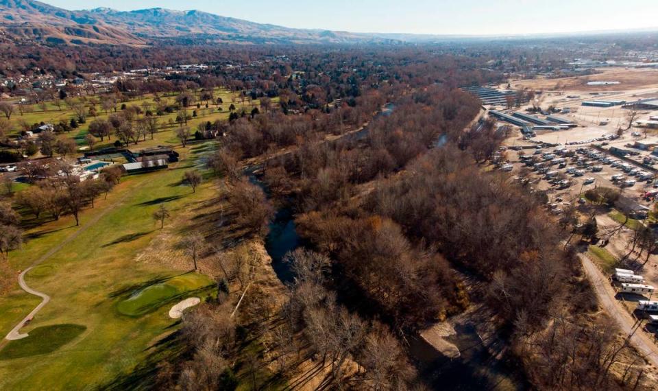 The River Club golf course in Garden City could shrink from about 120 acres to 100 acres if a proposed development along State Street is built. The development wouldn’t affect the riverfront.