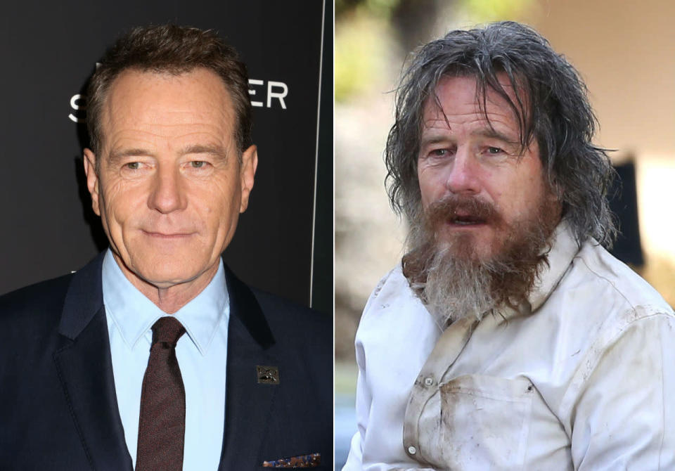 Aunque Bryan Cranston se conserva muy bien a sus 59 años, no podemos decir lo mismo de la versión homeless que nos acaba de mostrar en el set de ‘Wakefield’ (2016). Y es que con barba, melena y sin ducharse, la estrella estadounidense parece mucho más viejo. ¡Menudo cambio! (Foto: Gtres / Cordon Press).