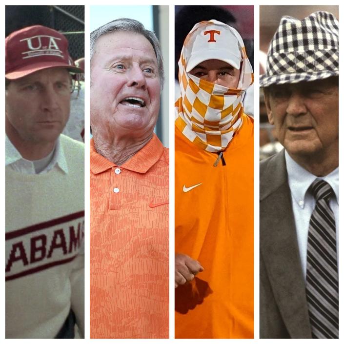 From left to right: Bill Curry, Steve Spurrier, Jeremy Pruitt and Bear Bryant