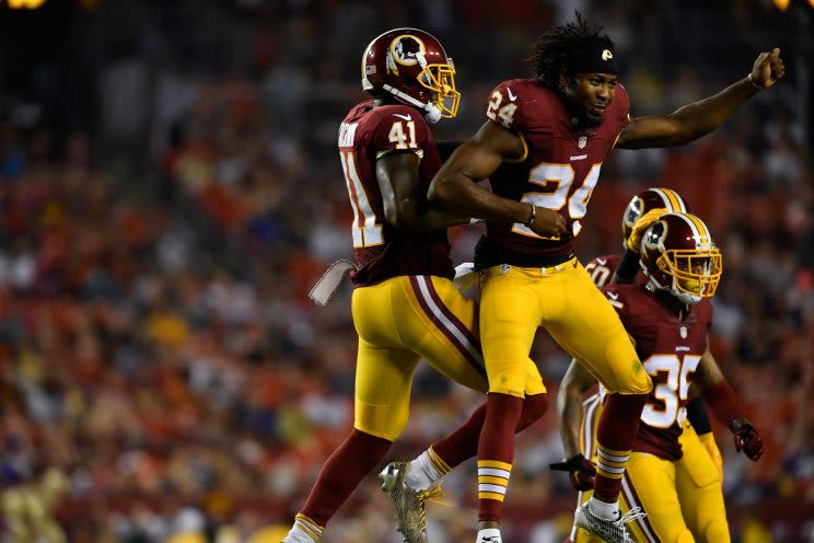 Josh Norman (24) faces the Giants on Sept. 25. (Getty Images) 