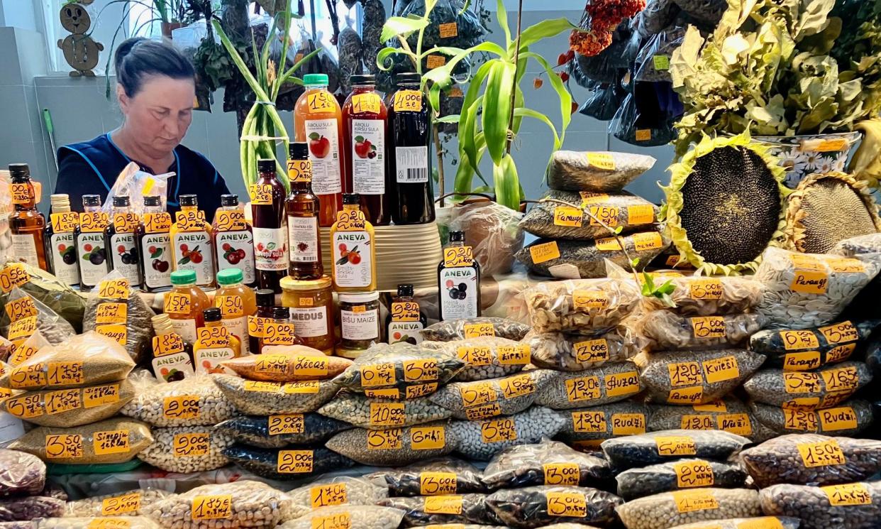 <span>A stall in Riga’s central market.</span><span>Photograph: Caroline Eden</span>