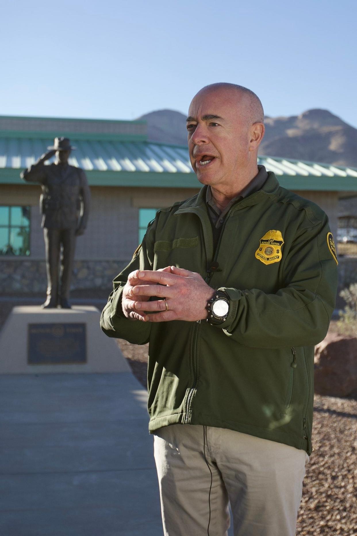 Department of Homeland Security Secretary Alejandro Mayorkas visited El Paso for a border briefing Thursday, Jan. 27, 2022.