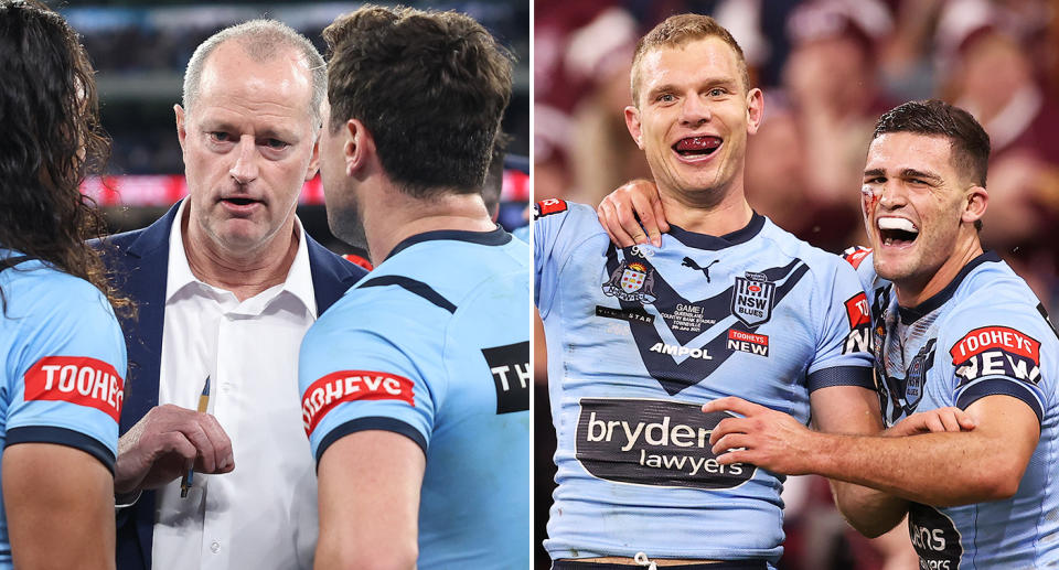 NSW coach Michael Maguire has discussed the potential inclusions of Tom Trbojevic and Nathan Cleary for the Blues' State of Origin decider. Pic: Getty