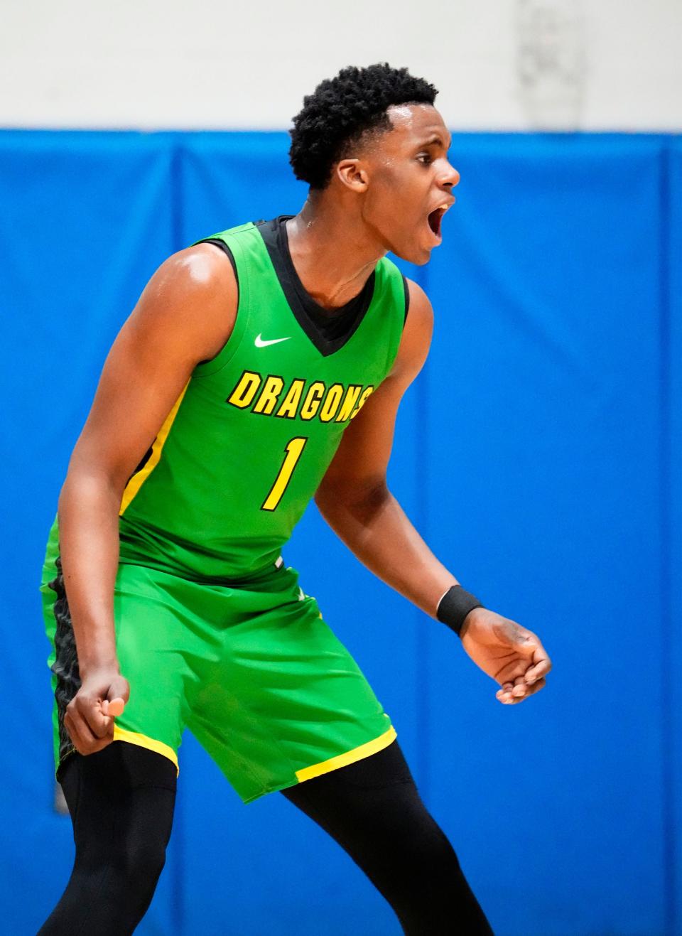 AZ Compass Prep small forward Mookie Cook (1) during a game at Dream City Christian Church in Glendale on Jan. 27, 2023.