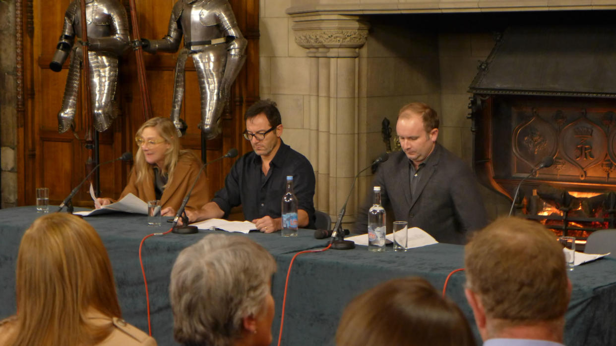 Lesley Sharp, Jason Isaacs and Bryan Doerries