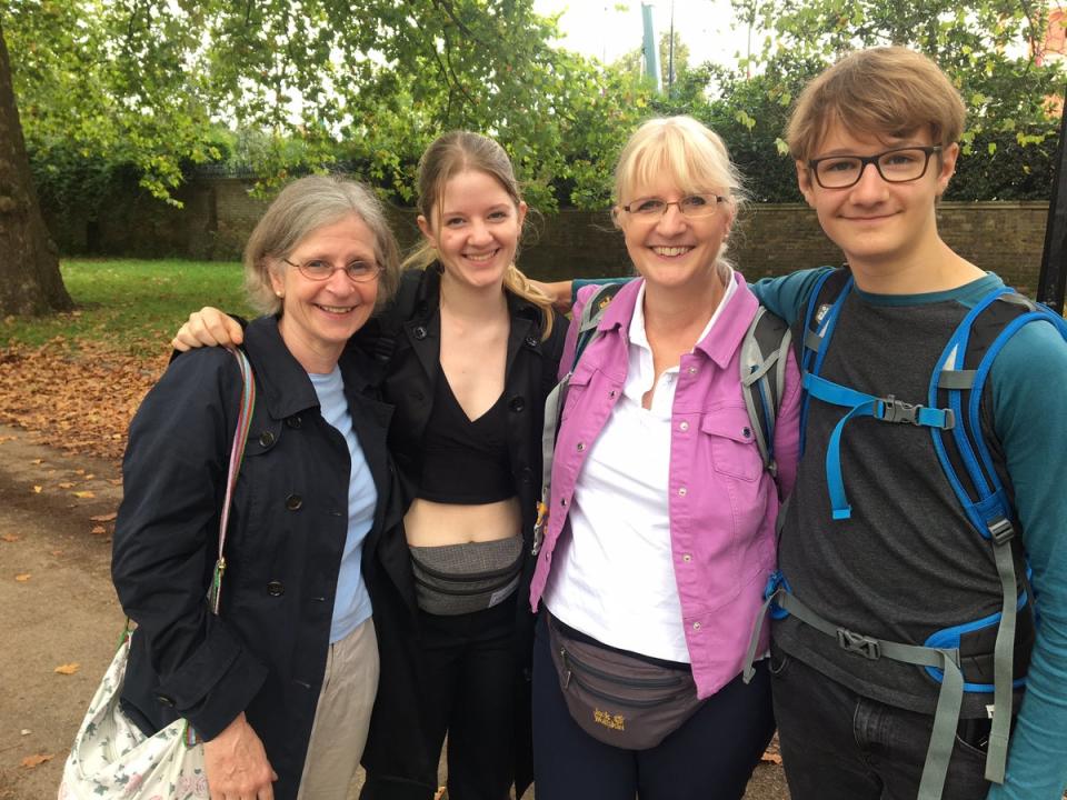 Susanne Wolf, left, with sister Conny, neice Annika and nephew Jonathan (Colin Drury)