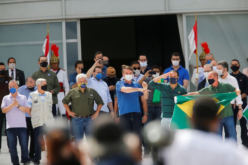 Protest against the President of the Chamber of Deputies Rodrigo Maia, Brazilian Supreme Court, quarantine and social distancing measures in Brasilia