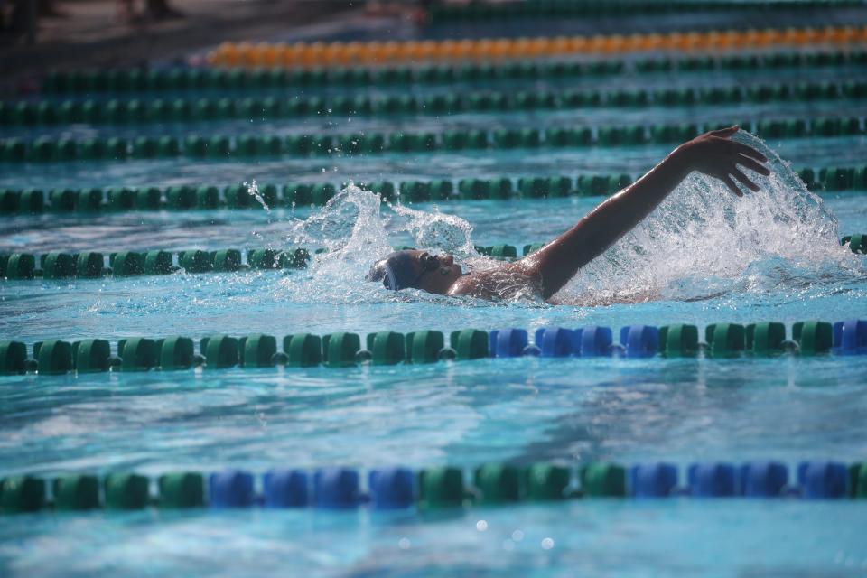 Scenes from the LCAC Swimming and Diving Championships at the FGCU Aquatics Center on Friday, October 15, 2021.  Cape Coral High School won as a team for both the girls and the boys.  