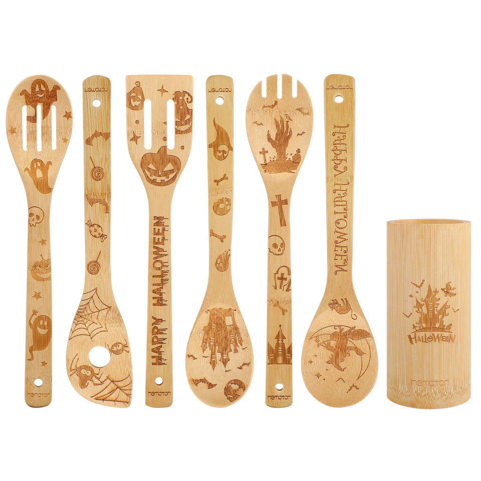 <p><a href="https://go.redirectingat.com?id=74968X1596630&url=https%3A%2F%2Fwww.walmart.com%2Fip%2FNUOLUX-6pcs-Halloween-Bamboo-Serving-Utensil-Set-Halloween-Kitchen-Supplies-Halloween-Decoration-Gift%2F1156918195&sref=https%3A%2F%2Fwww.goodhousekeeping.com%2Fholidays%2Fhalloween-ideas%2Fg40079945%2Fbest-halloween-gifts%2F" rel="nofollow noopener" target="_blank" data-ylk="slk:Shop Now;elm:context_link;itc:0;sec:content-canvas" class="link ">Shop Now</a></p><p>Halloween Bamboo Serving Utensil Set</p><p>$16.01</p><p>walmart.com</p>