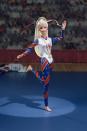 <p>Gymnast Barbie effortlessly takes the gold in a very patriotic ensemble. </p>