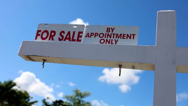 PHOTO: FILE - A For Sale sign displayed in front of a home, Feb. 22, 2023 in Miami. (Joe Raedle/Getty Images, FILE)