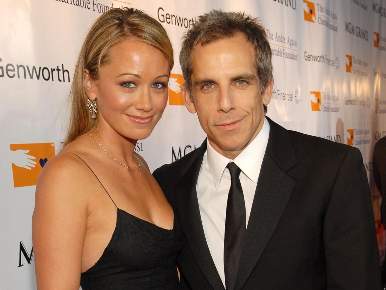 Christine Taylor and Ben Stiller during The Andre Agassi Charitable Foundation's 11th Annual "Grand Slam for Children" Fundraiser - Red Carpet at MGM Grand Garden Arena in Las Vegas, Nevada, United States