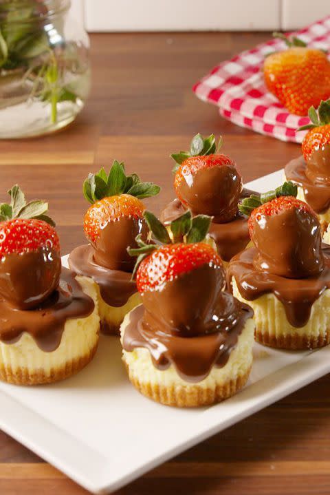 Chocolate-Strawberry Cheesecakes