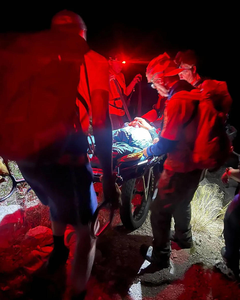 A hiker is rescued from Taboose Pass Trail in the Sierra Nevada on June 12, 2024. (Inyo County Search and Rescue)