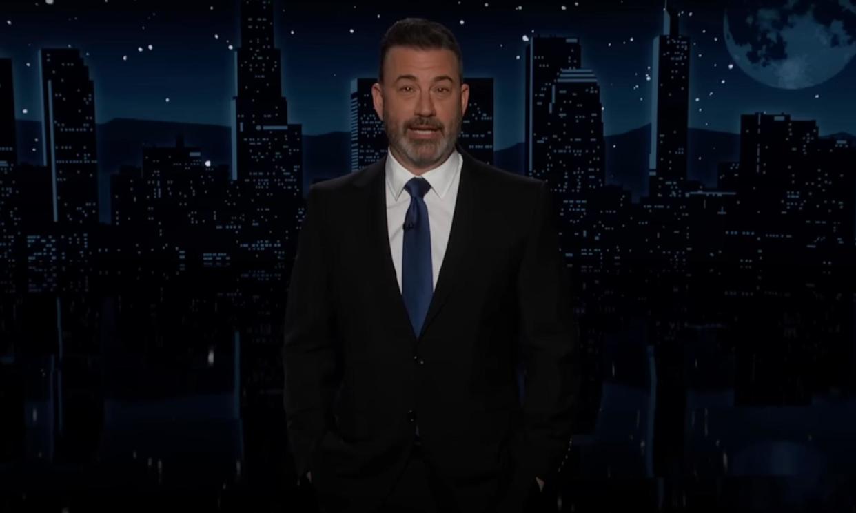 <span>Jimmy Kimmel: ‘Donald Trump has said I’m not talented so many times Eric is starting to get jealous.’</span><span>Photograph: YouTube</span>