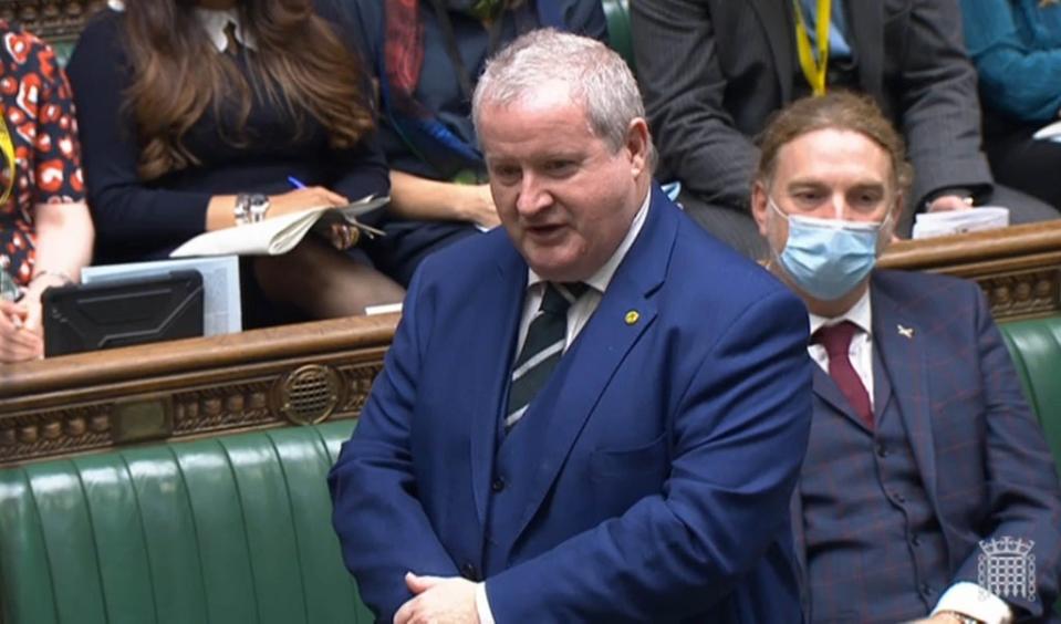 SNP Westminster leader Ian Blackford speaks during Prime Minister’s Questions (House of Commons/PA) (PA Wire)