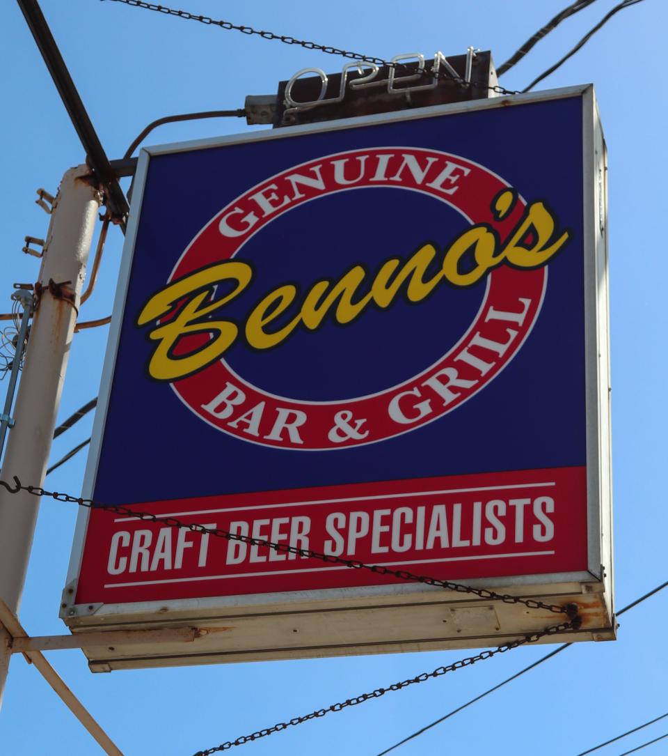 A view of the Benno's sign near the back entrance of the business at 7413 W. Greenfield Ave., West Allis. Benno's Genuine Bar & Grill closed June 5 after more than 41 years in business.