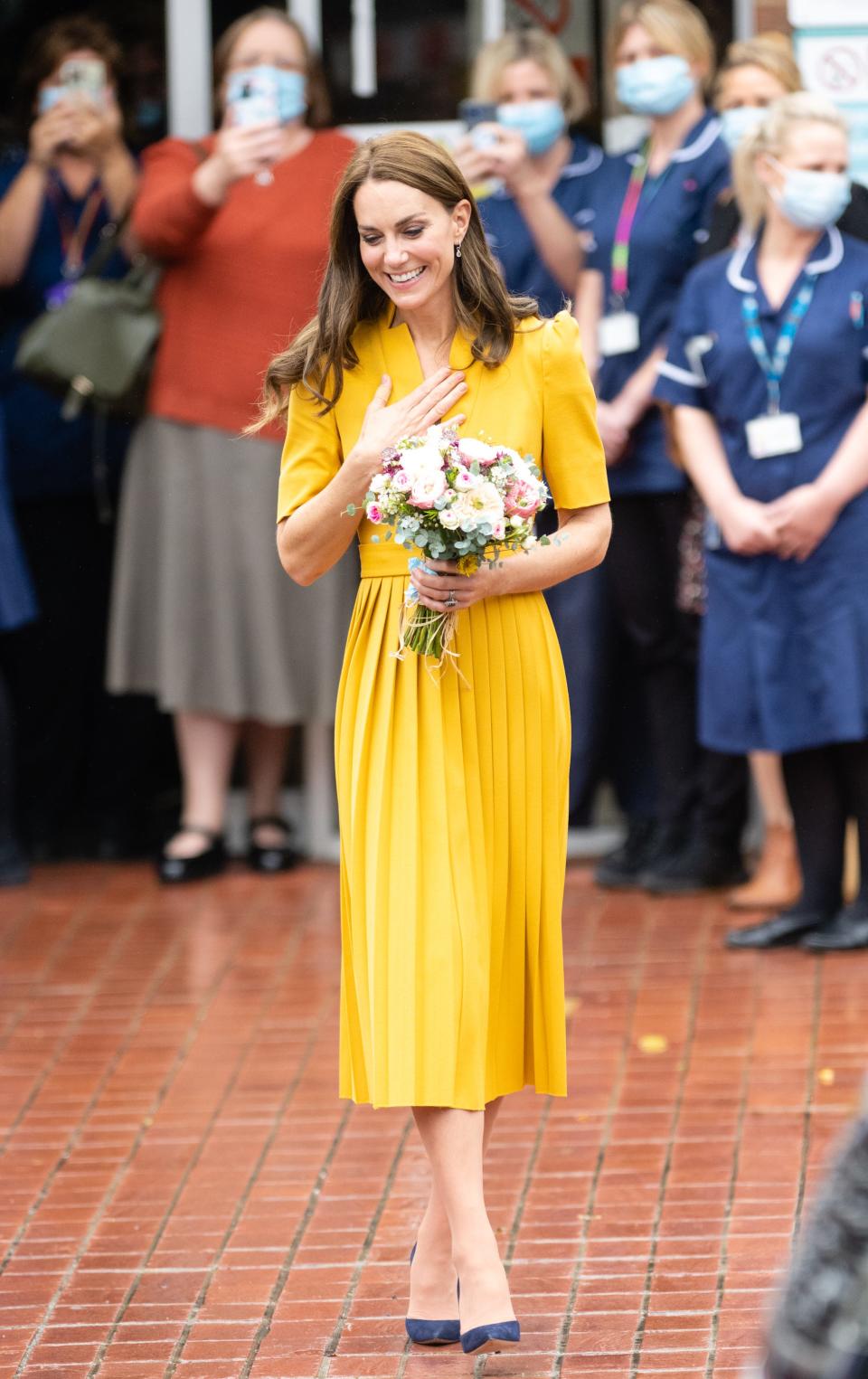 Kate Middleton visits the Royal Surrey County Hospital's Maternity Unit at Royal Surrey County Hospital on October 5, 2022
