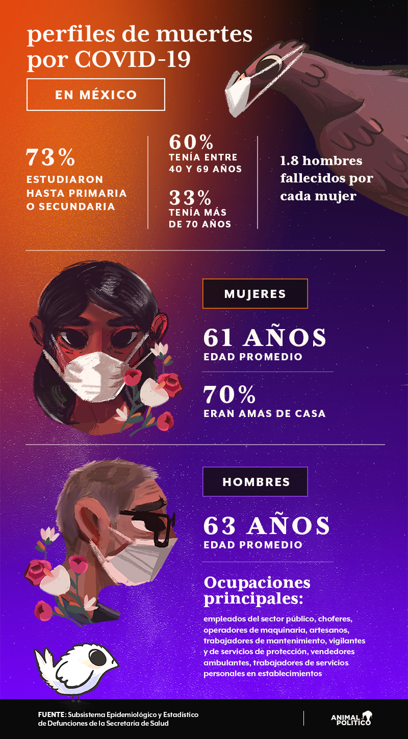 Gráfico sobre muertes por COVID-19 en México