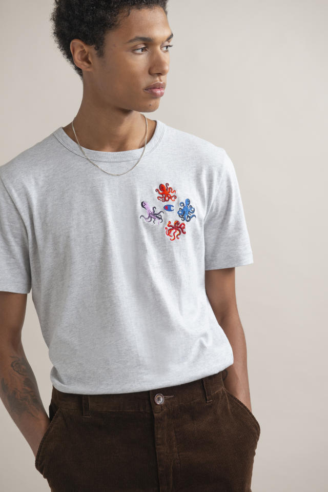 リドムEMBROIDERY COLLABORATION T-SHIRTホワイトTシャツ/カットソー(七分/長袖) - praksislaering.dk