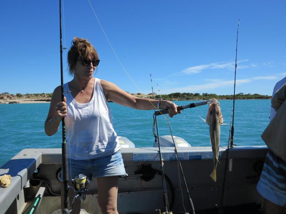 Maureen Wheeler fishing off the Kimberley Coast in Western Australia (Maureen Wheeler)