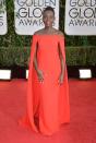 <p>Lupita Nyongo'o wearing red Ralph Lauren. </p>