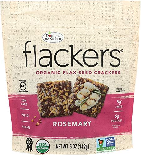 11) Doctor In The Kitchen Flackers Organic Rosemary Flax Seed Crackers