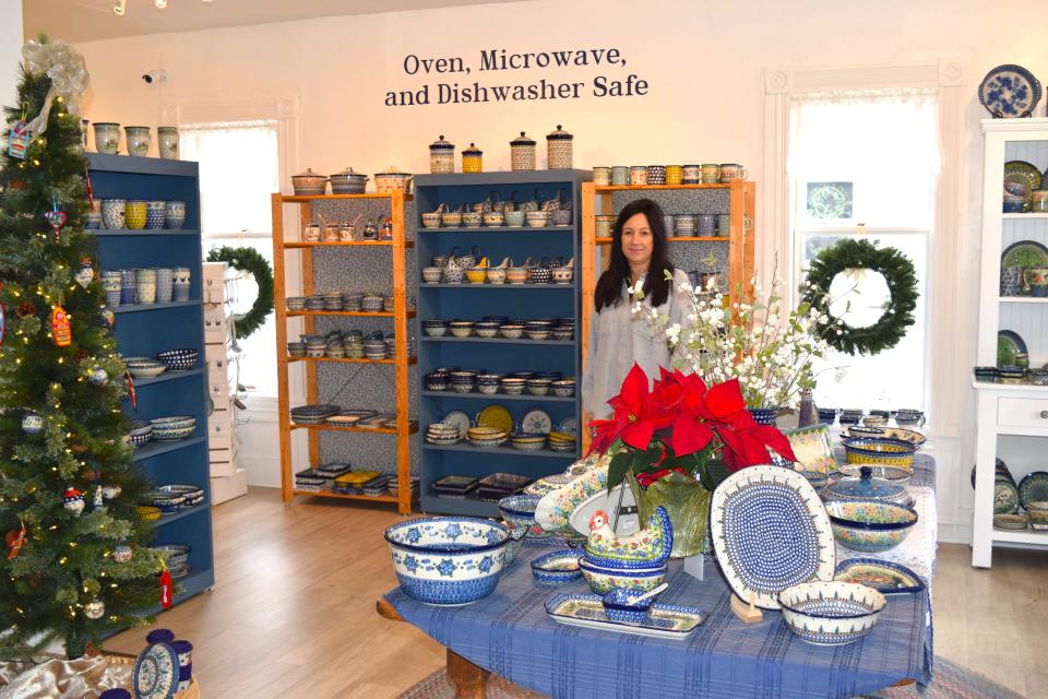 Loretta Gray, owner of The Pottery Niche, featuring pottery made in Poland, has been a popular stop in Berlin for two years now.