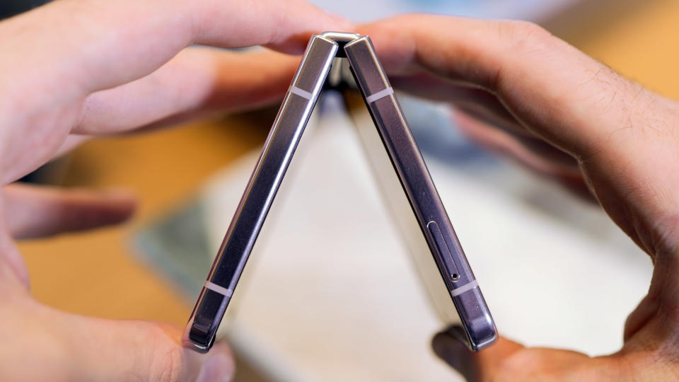 A photo of the Samsung Galaxy Z Flip 5 foldable smartphone