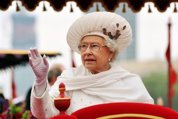 <div class="caption-credit"> Photo by: Wpa Pool | Getty Images</div>Queen Elizabeth II waves from the Spirit of Chartwell during the Diamond Jubilee Thames River Pageant on June 3, 2012 in London, England.