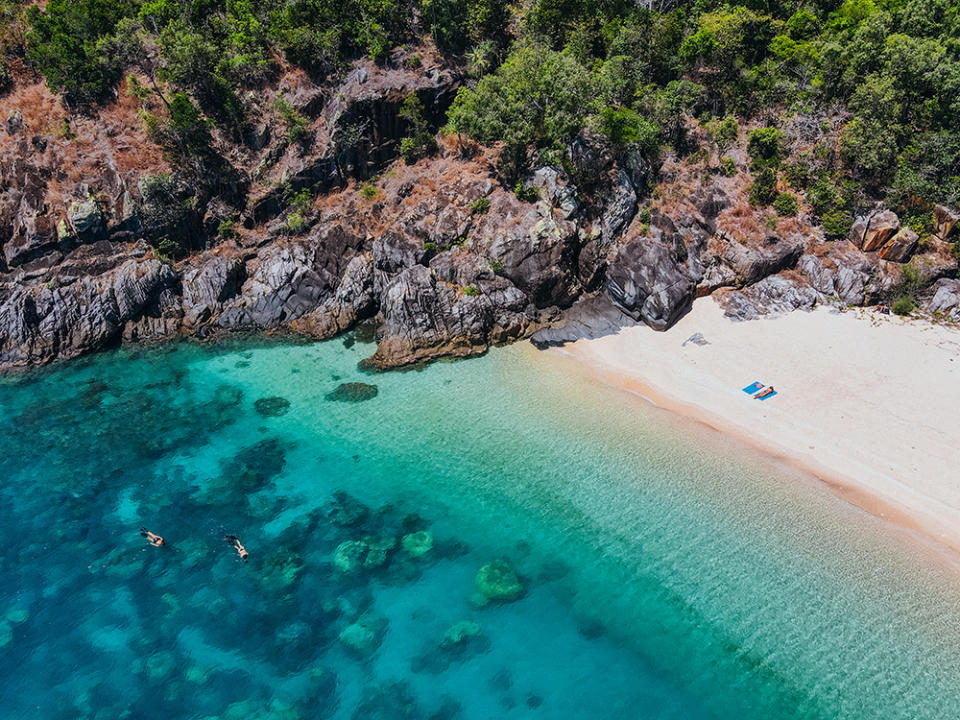 The beach at Pelorus Private Island