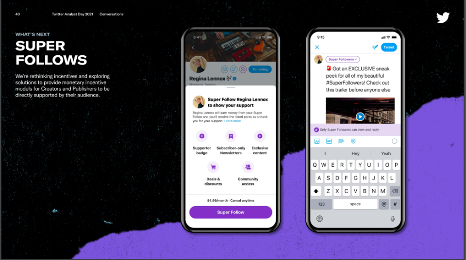 Twitter's upcoming Super Followers feature