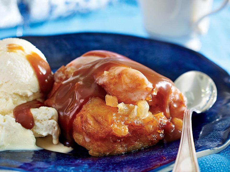 Apple Fritters with Salted Caramel Sauce
