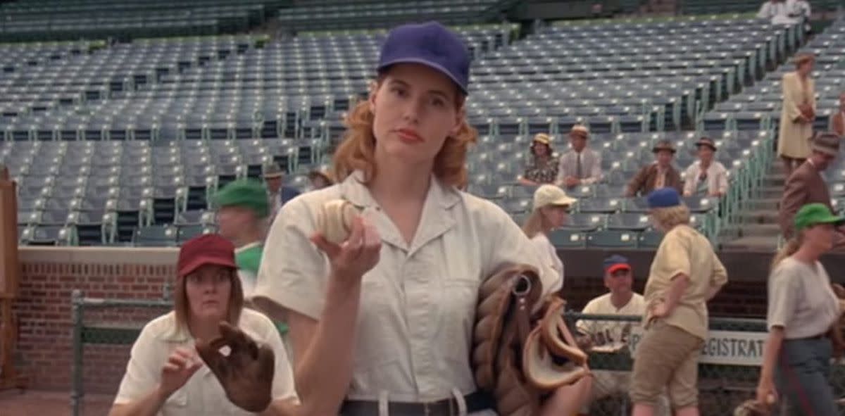 Geena Davis in "A League of Their Own." 