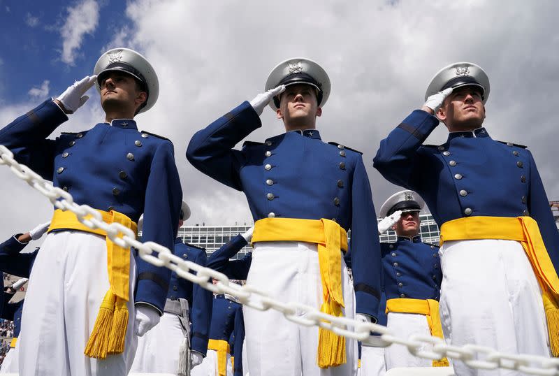 Graduation ceremony at the Air Force Academy in Colorado Springs