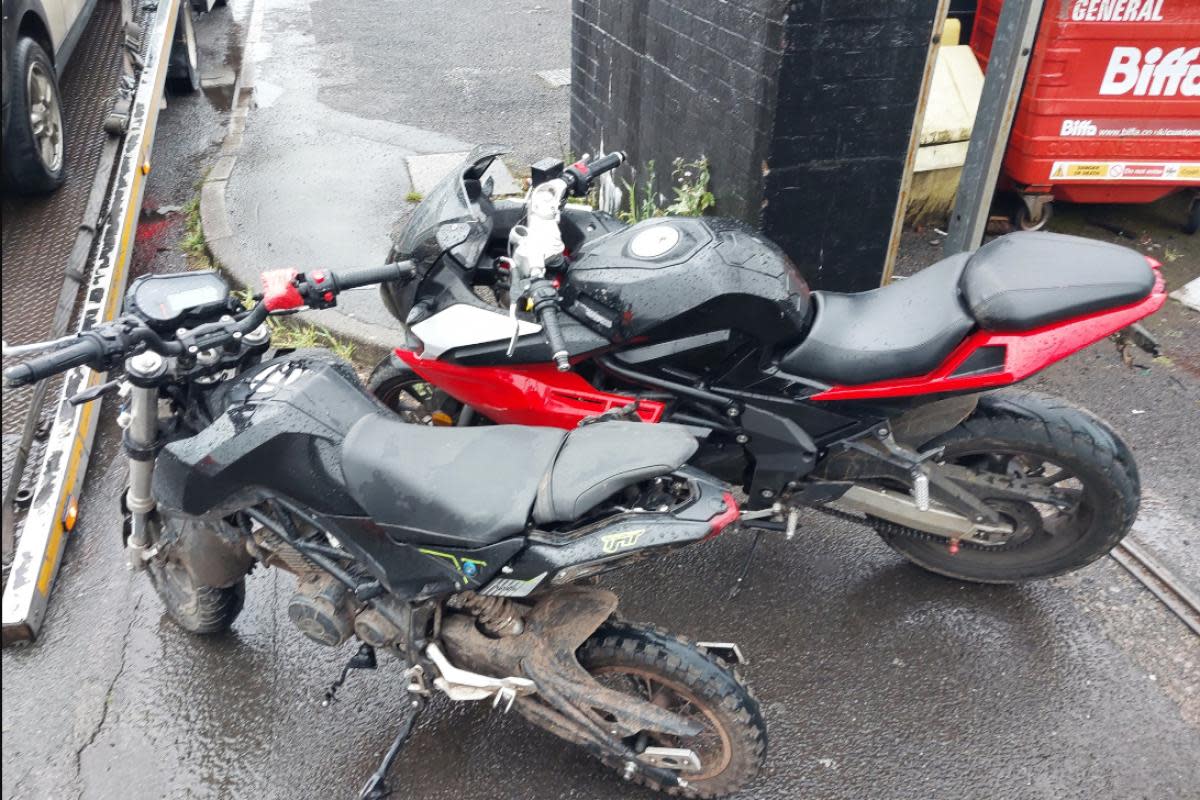 The stolen bikes were seized after causing weeks of nuisance in the area <i>(Image: Gwent Police Newport Officers)</i>