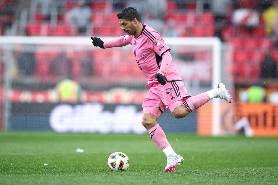 Inter Miami forward Luis Suarez in action against the New York Red Bulls.