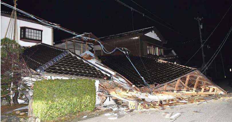 日本石川縣能登地區發生強震，當地災情頻傳。（圖／達志／美聯社）