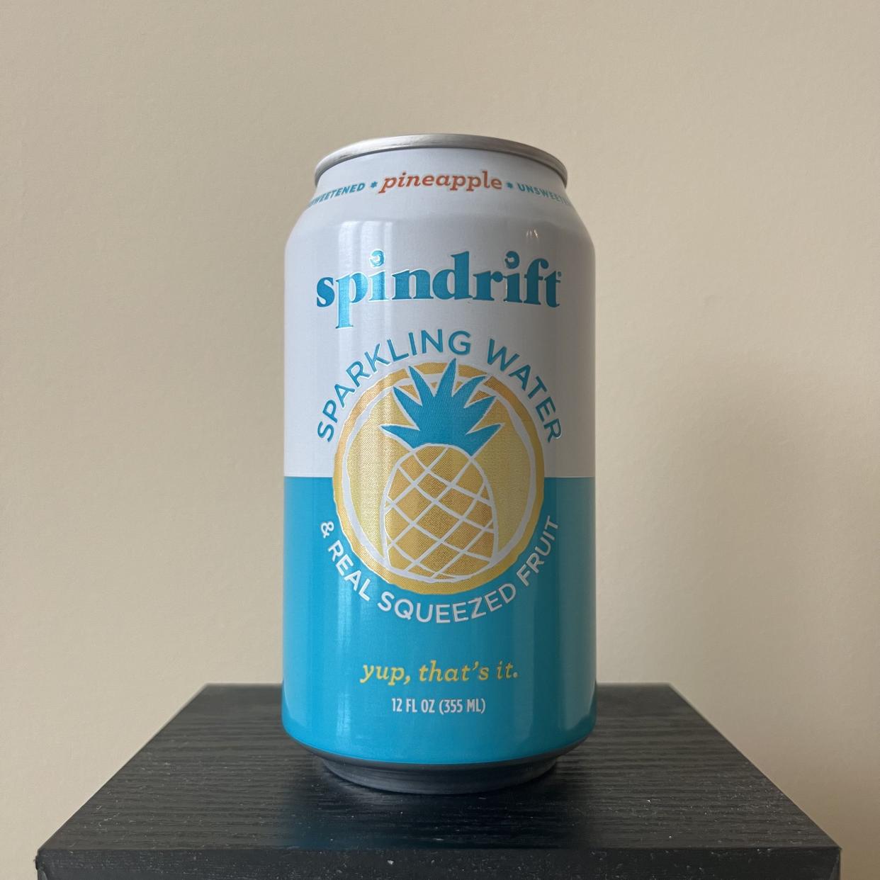 a can of spindrift pineapple