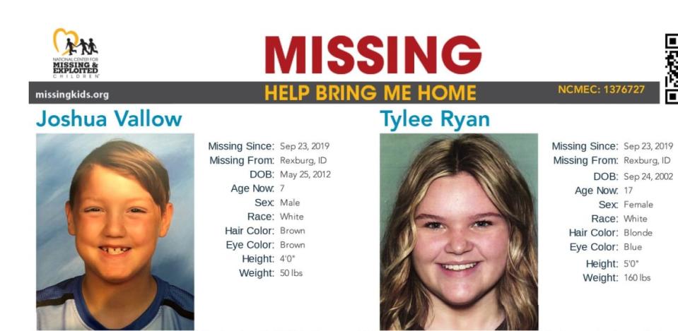 A missing poster for J.J. Vallow and Tylee Ryan