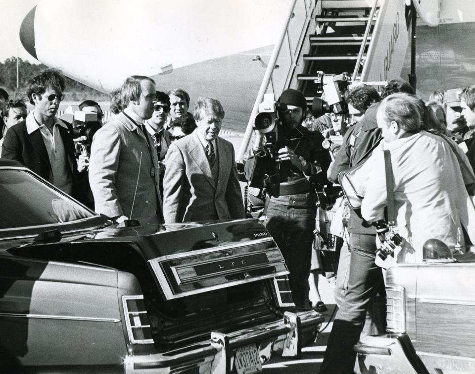 FILE: Jimmy Carter visits St. Simons Island, 1977. Carter advocated for protections of Georgia's islands even before his presidency, including the Georgia Heritage Trust which helped secure the protection of Ossabaw Island.