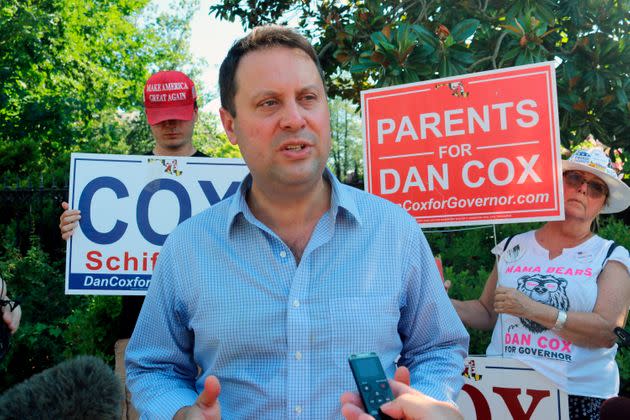 The campaign of Dan Cox, a far-right Maryland state legislator and GOP gubernatorial candidate, has been described as a 