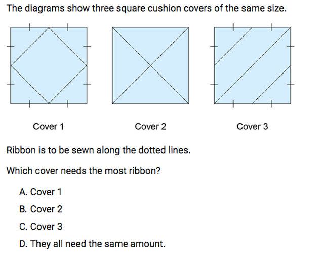 Can you figure out which cushion needed the most thread? Source: NESA