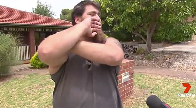 He explained to 7 News how he used the 'full nelson' wrestling move to take down the robber. Source: 7 News